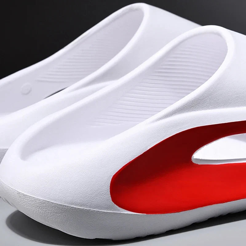 Lightweight unisex foam slides, perfect as casual sandals for travel, beach, or post-workout recovery footwear.
