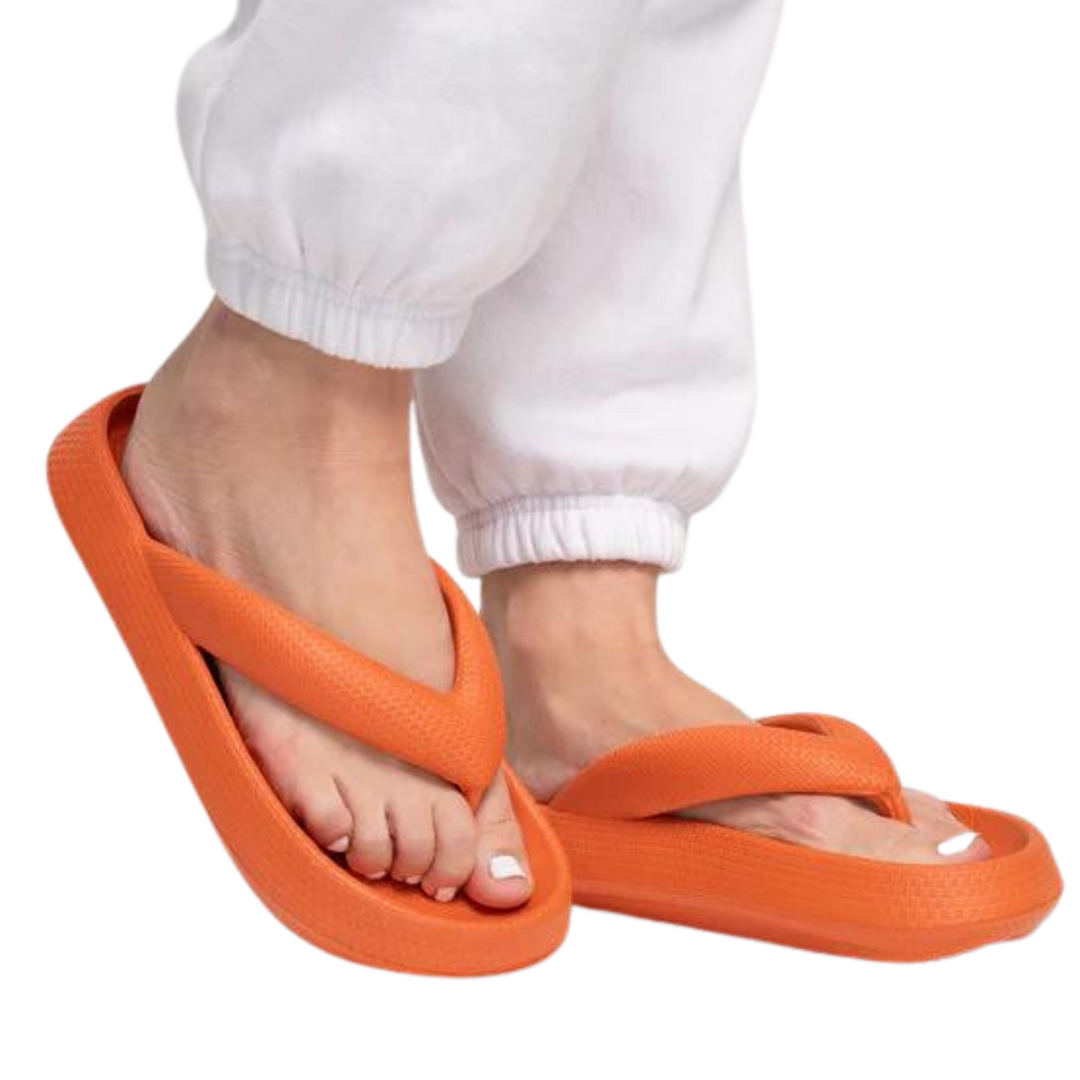 Unisex Cloud-Soft Platform Thong Slippers in a neutral color, perfect for summer casual wear