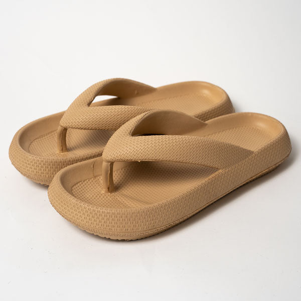 Pair of Soft Platform Thong Slippers for men and women, emphasizing comfort and modern style