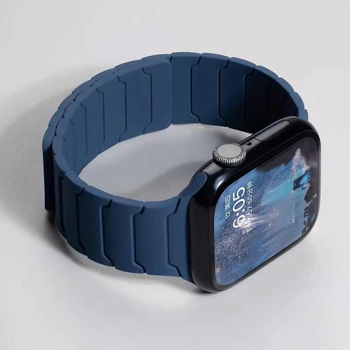 Unisex cloud soft silicone watch band for Apple Watch, comfortable and durable sport strap in sleek design.