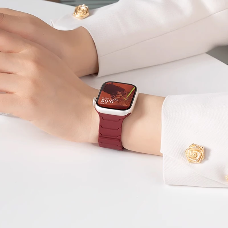 Premium unisex Apple Watch silicone band, ribbed texture, and waterproof for lasting comfort and durability.