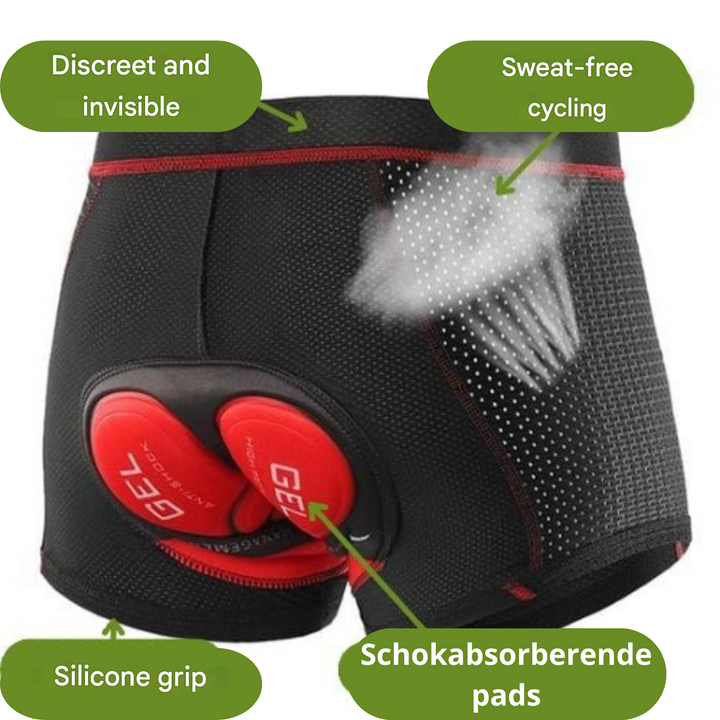 CloudFit padded bike shorts, designed for supreme comfort & support. Ideal for long-distance unisex cycling.
