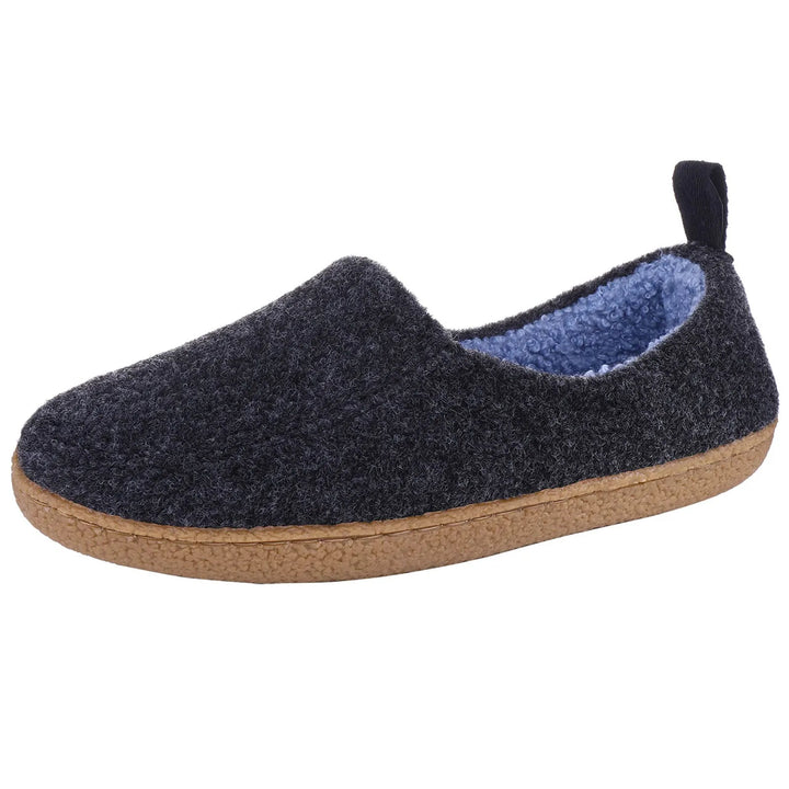 Unisex cozy grey felt slippers, ideal for indoor comfort and warmth during winter