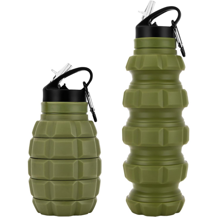 Unisex collapsible silicone water bottle, 575ml. Portable, reusable hydration for travel, gym, & outdoor fun.