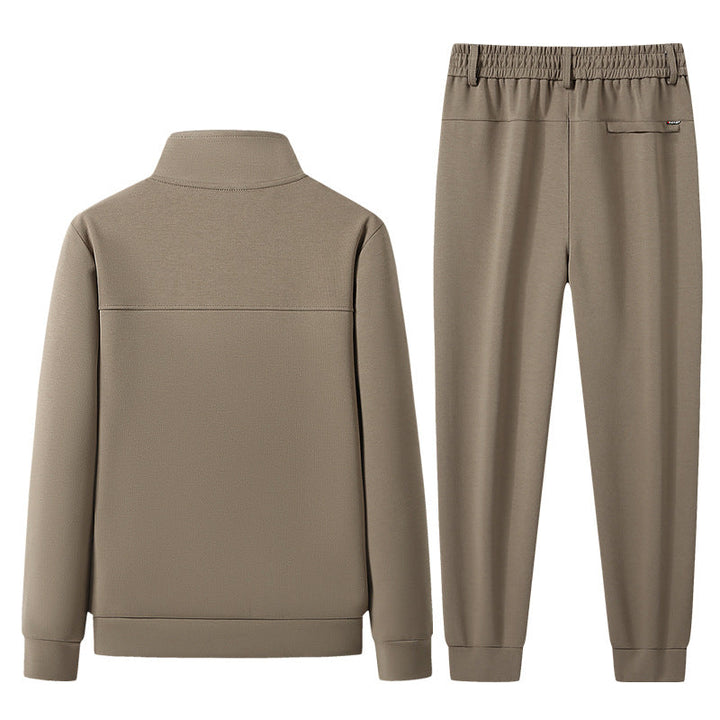 Stylish unisex brown tracksuit set, ultra-soft and tailored for comfort, ideal for sporty activities & loungewear.
