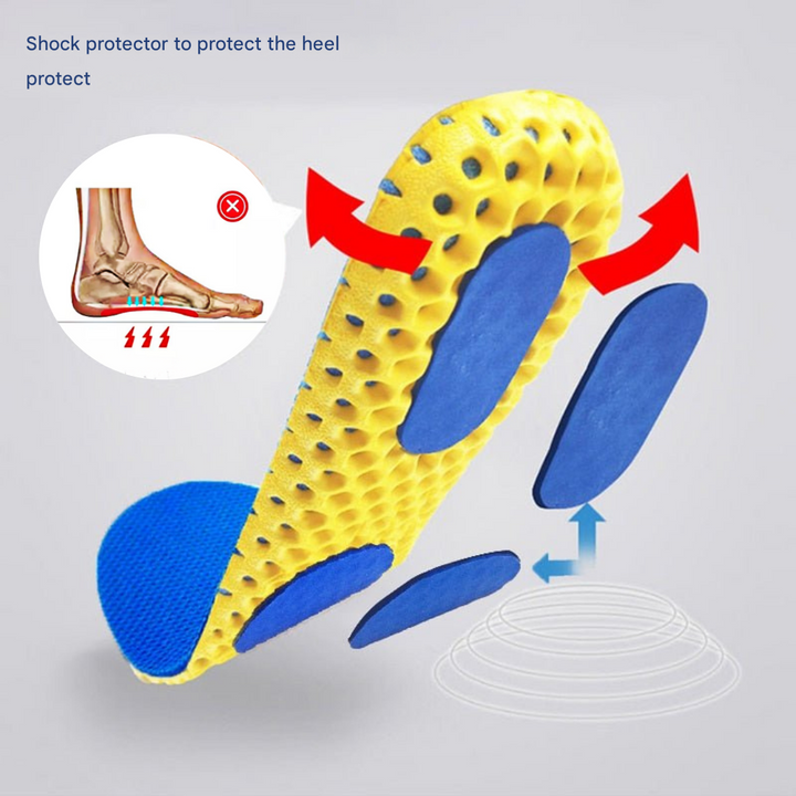 Premium gel insoles with ComfortPlus technology. Designed for unisex shoes, offering foot pain relief and comfort.
