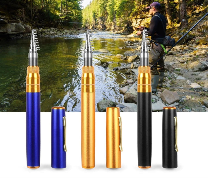 Unisex compact travel fishing rod & reel kit for easy angling adventures.