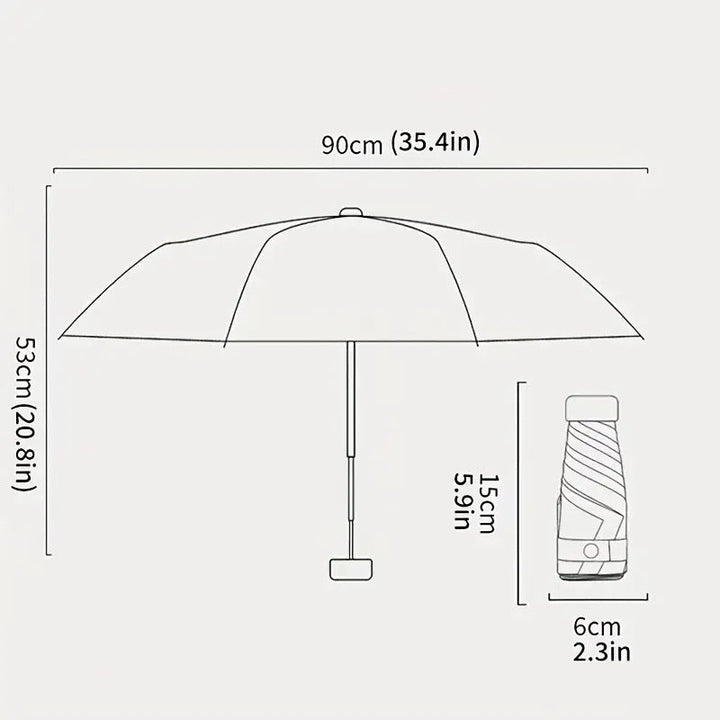 Windproof travel umbrella with UV protection. Reliable rain gear & sun shield for all seasons.