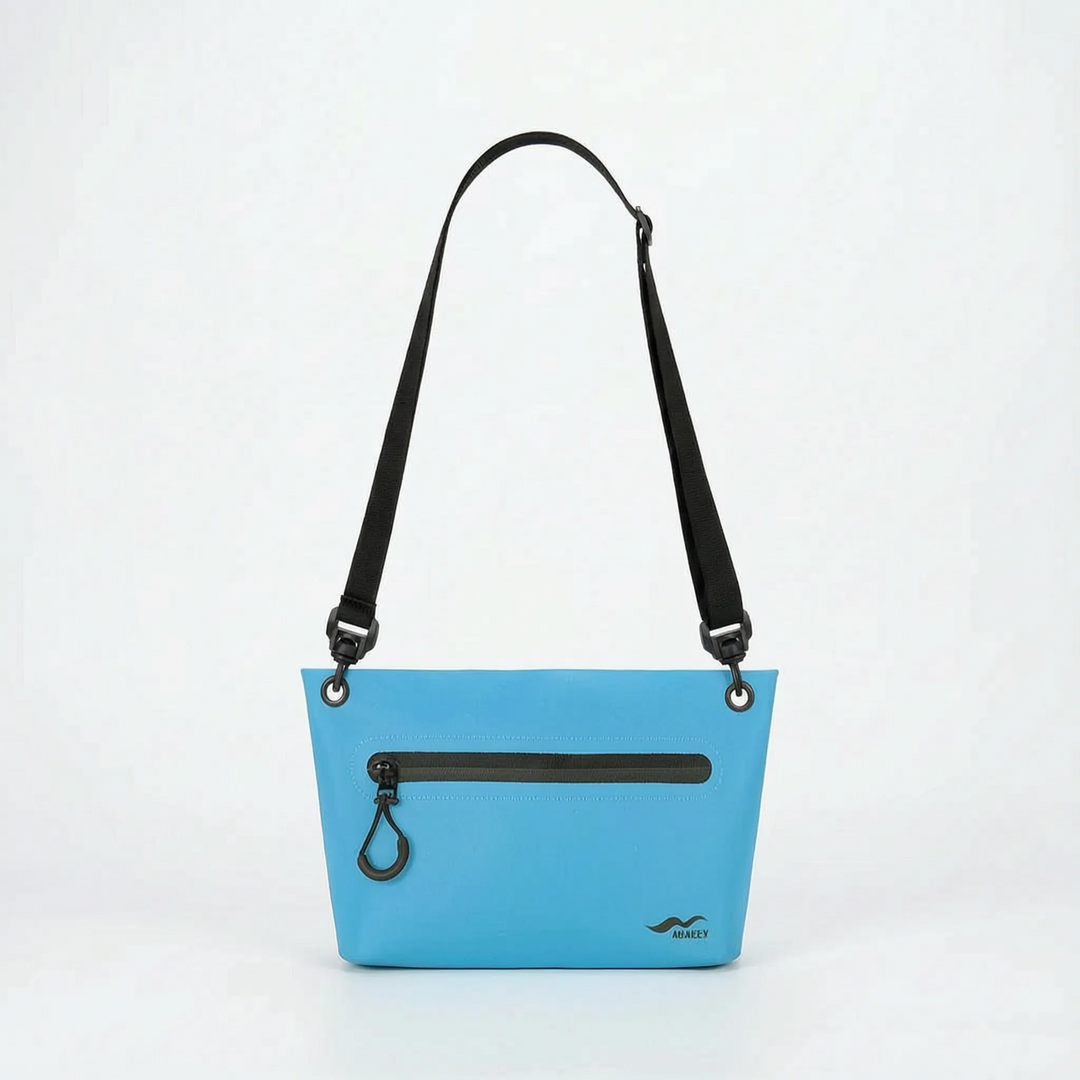 Easy-carry cross-body dry bag, water-resistant for hands-free outdoor travel and hiking.
