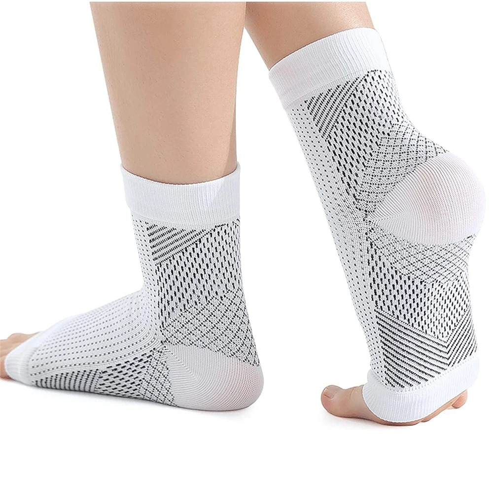 Ankle support compression socks for plantar fasciitis, chronic foot pain, swelling relief. Ideal for recovery.