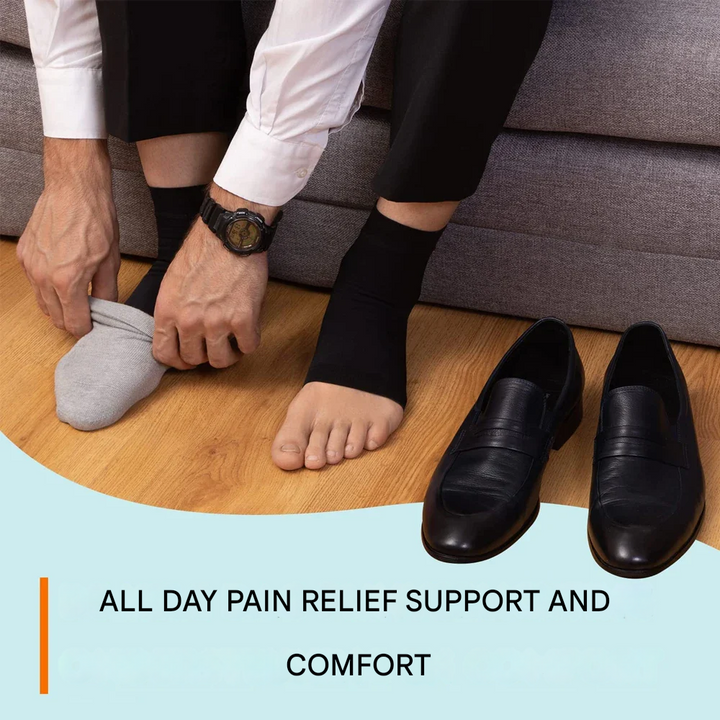 Breathable compression ankle socks for all-day comfort, providing pain and neuropathy relief. Unisex fit.