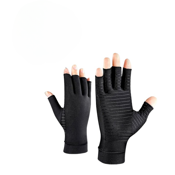 Unisex compression gloves for arthritis hand pain relief, joint support & improved circulation.