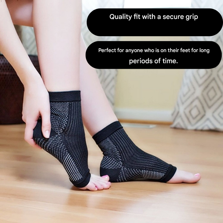 Performance compression socks for energized legs & improved circulation.