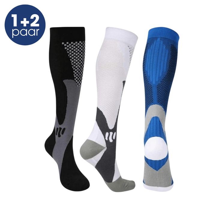 Unisex compression socks provide enhanced leg support & blood circulation. Ideal for daily wear & swelling relief.