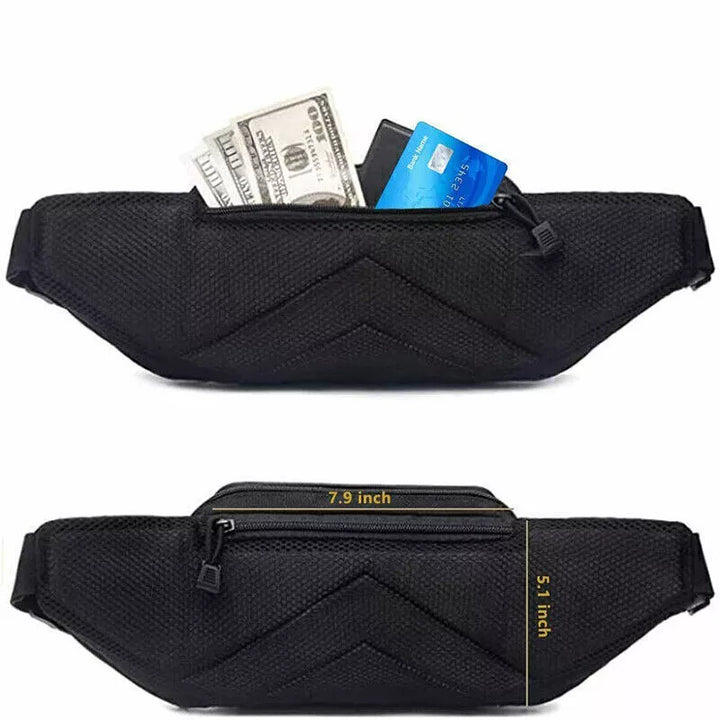 Discreet concealed carry fanny pack holster. Unisex tactical waist pack for secure pistol transport & EDC essentials.