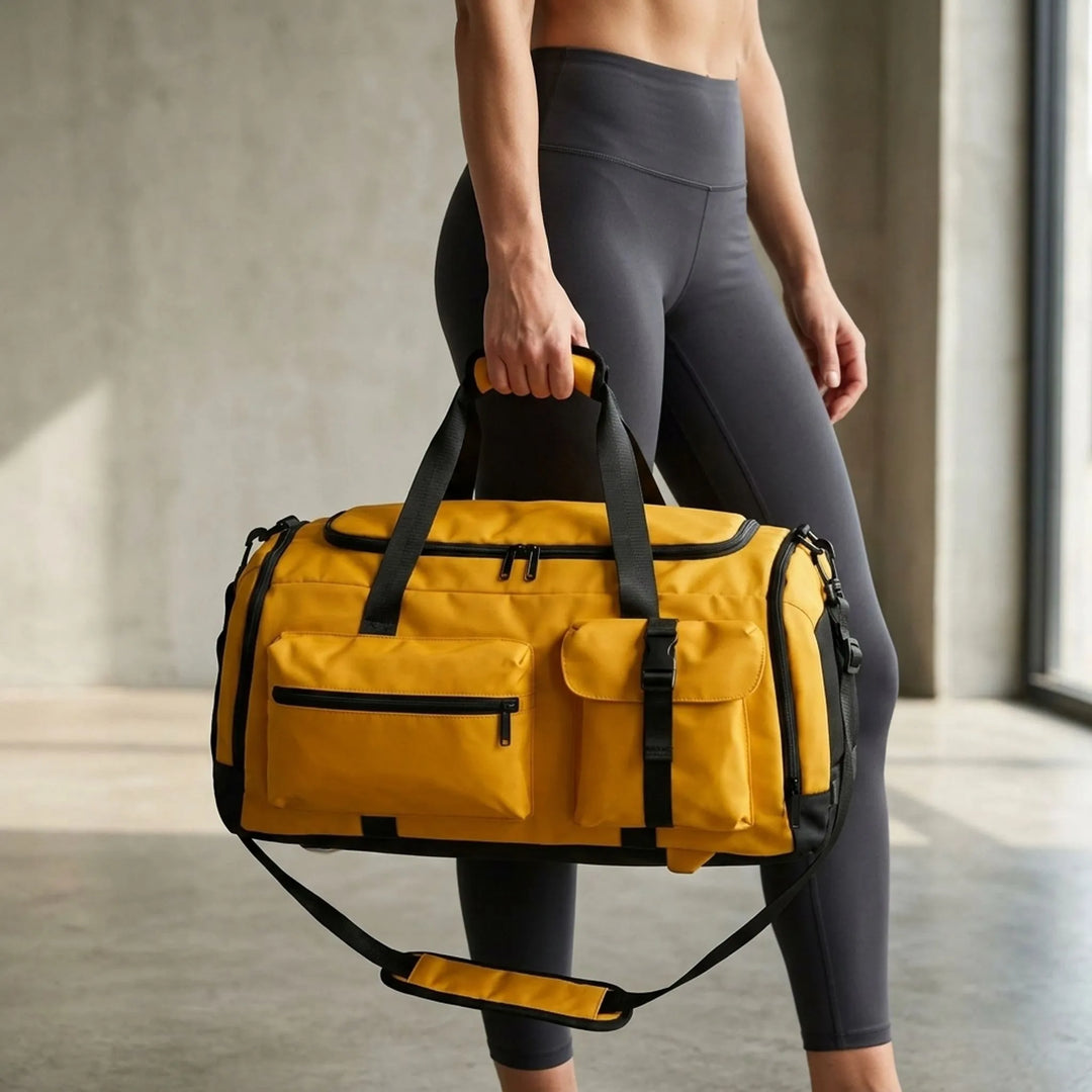 Unisex convertible sports duffel bag & backpack, durable Oxford fabric. Ideal for gym, travel, & weekend trips.