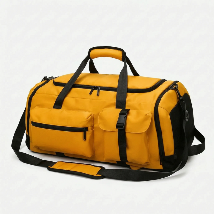 Durable unisex multi-pocket gym bag & travel backpack. Convertible design perfect for sports & weekend use.