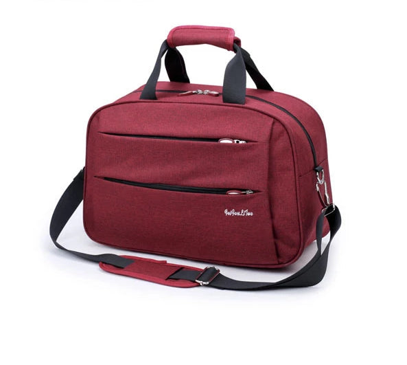 Water-resistant carry-on luggage, protecting contents from light rain, black color