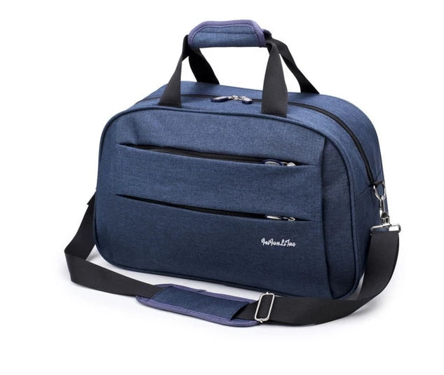 Lightweight travel bag, empty, demonstrating its flexible and packable structure