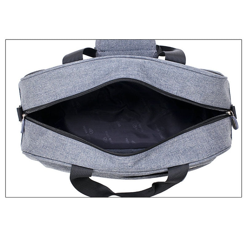 Black water-resistant convertible carry-on luggage, front view, perfect travel accessory