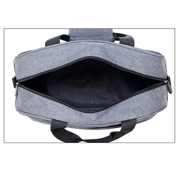 Black water-resistant convertible carry-on luggage, front view, perfect travel accessory