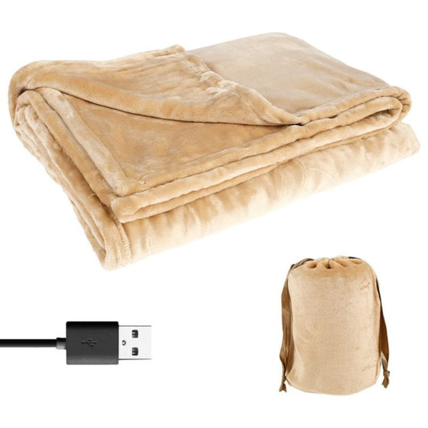 USB heated throw blanket, soft flannel, perfect for home comfort & winter essentials.