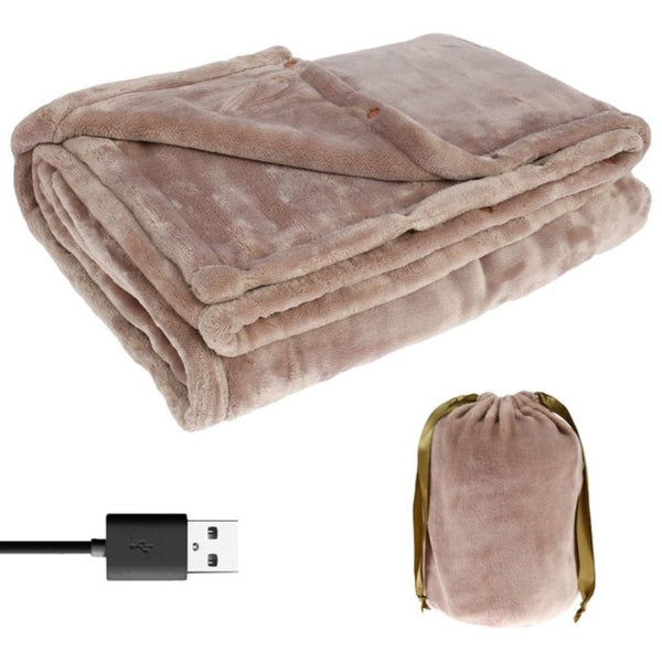 Soft flannel electric heated blanket, cordless design for versatile, portable warmth.