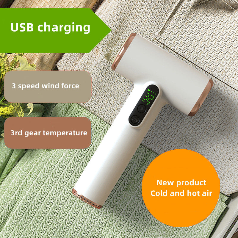 Compact, portable cordless hair dryer. Ideal travel dryer with USB charging for on-the-go styling.