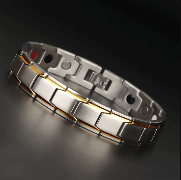 Modern titanium steel magnetic bracelet for energy and pain relief, unisex design