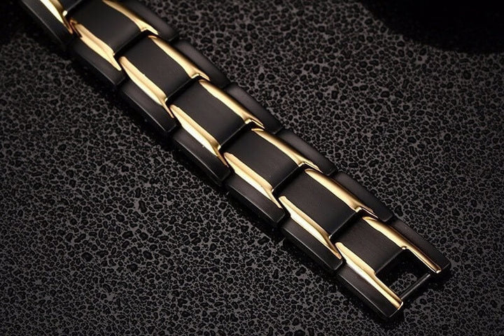 Stylish stainless steel magnetic wellness bracelet, perfect for daily fashion