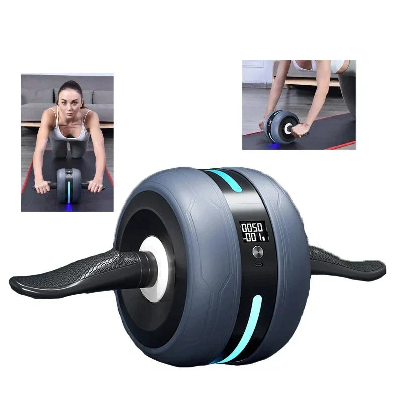Sleek CorePro automatic rebound ab wheel, a durable home gym fitness tool for strength training.