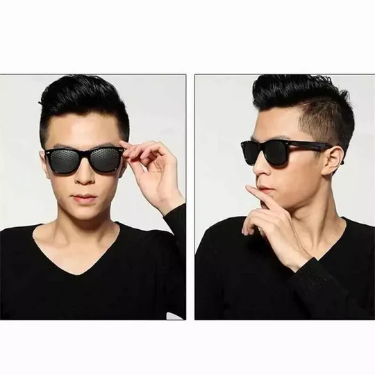 Pinhole glasses for natural vision improvement, helping with nearsightedness, farsightedness & astigmatism.