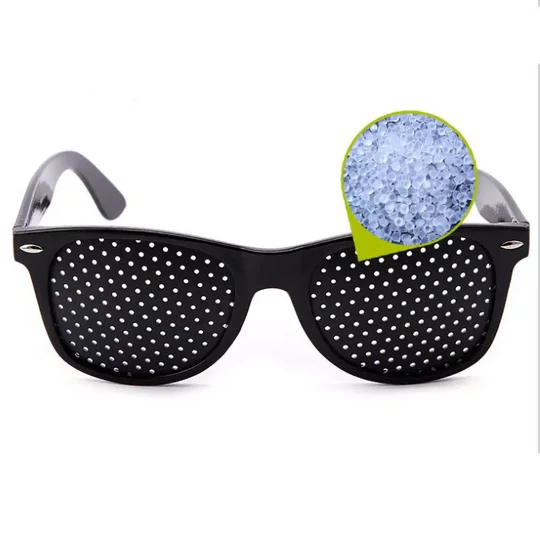 Eye training pinhole glasses for vision health, reducing astigmatism, myopia, and digital eye strain.