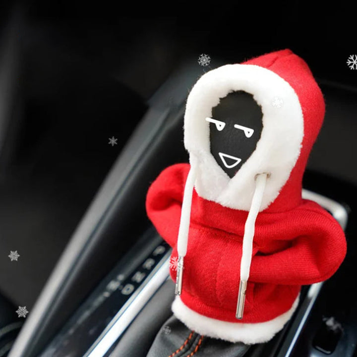 Modern cotton gear shift cover, a contemporary car accessory for protection & style.