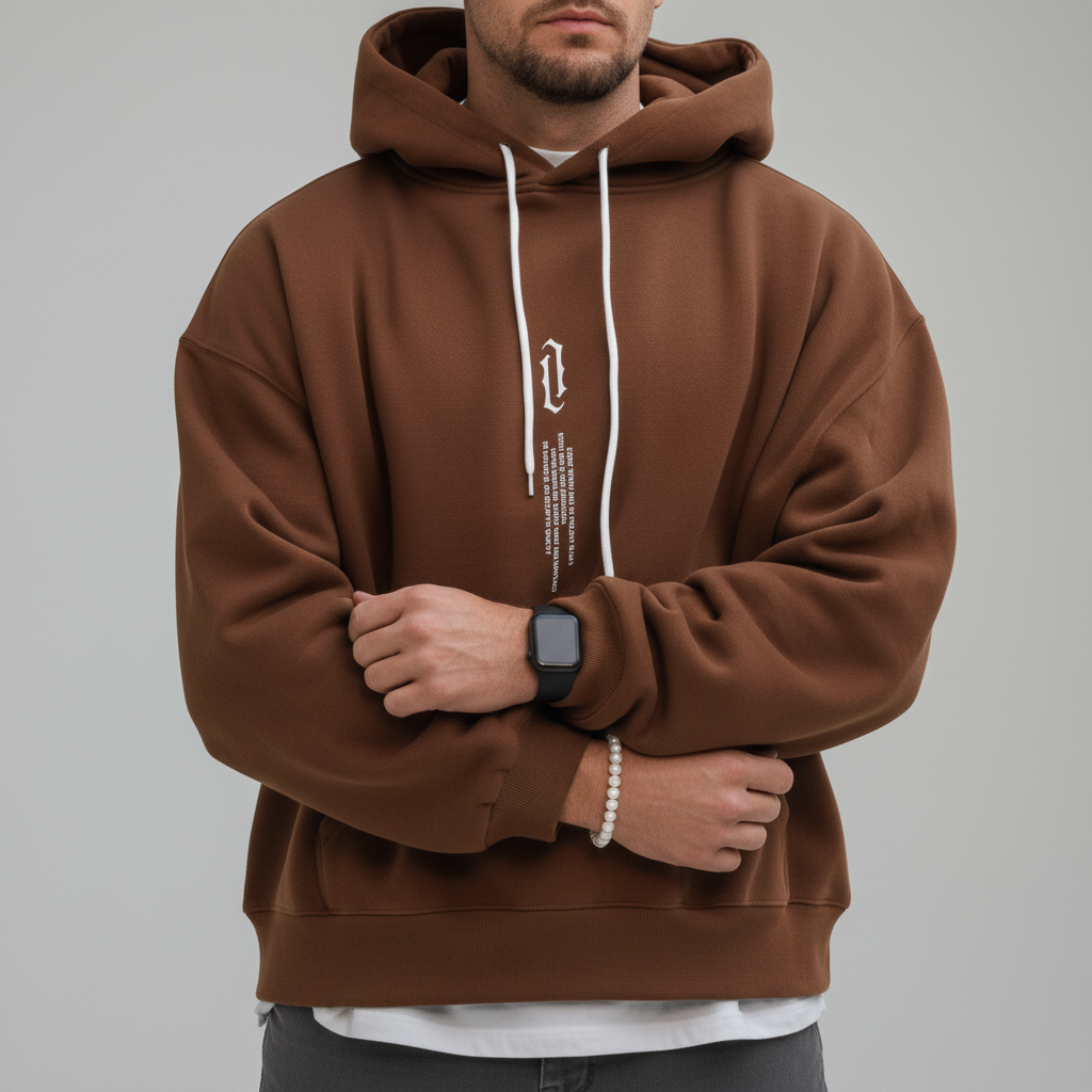 Cozy cotton blend pullover, Felix, unisex design, versatile streetwear hoodie