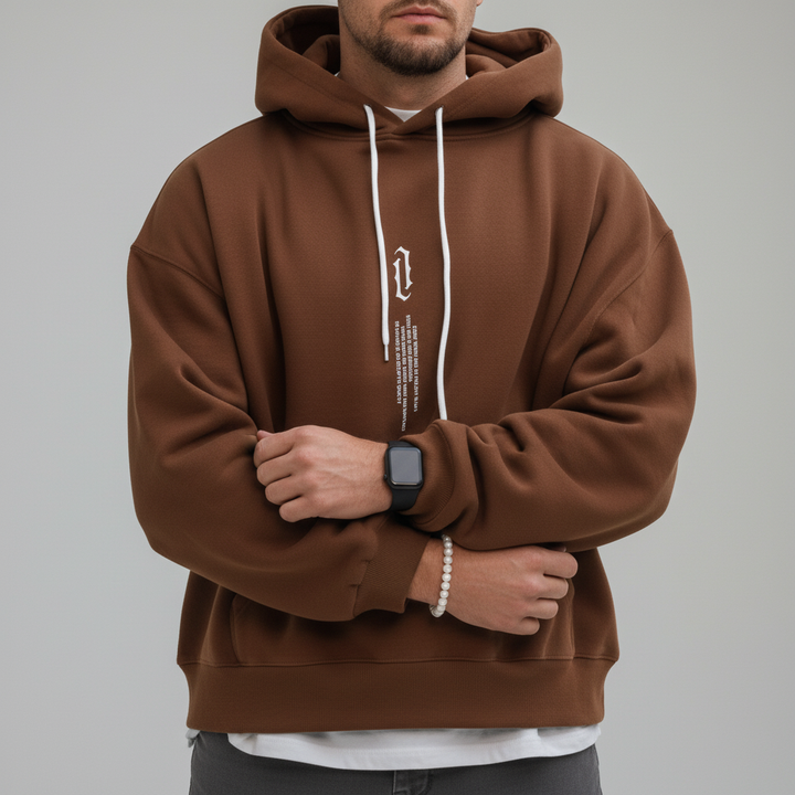 Cozy cotton blend pullover, Felix, unisex design, versatile streetwear hoodie