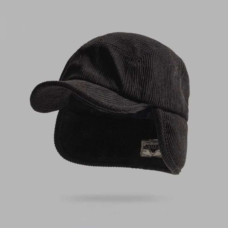 Plush unisex winter earflap hat, provides superior warmth & comfort for chilly days.