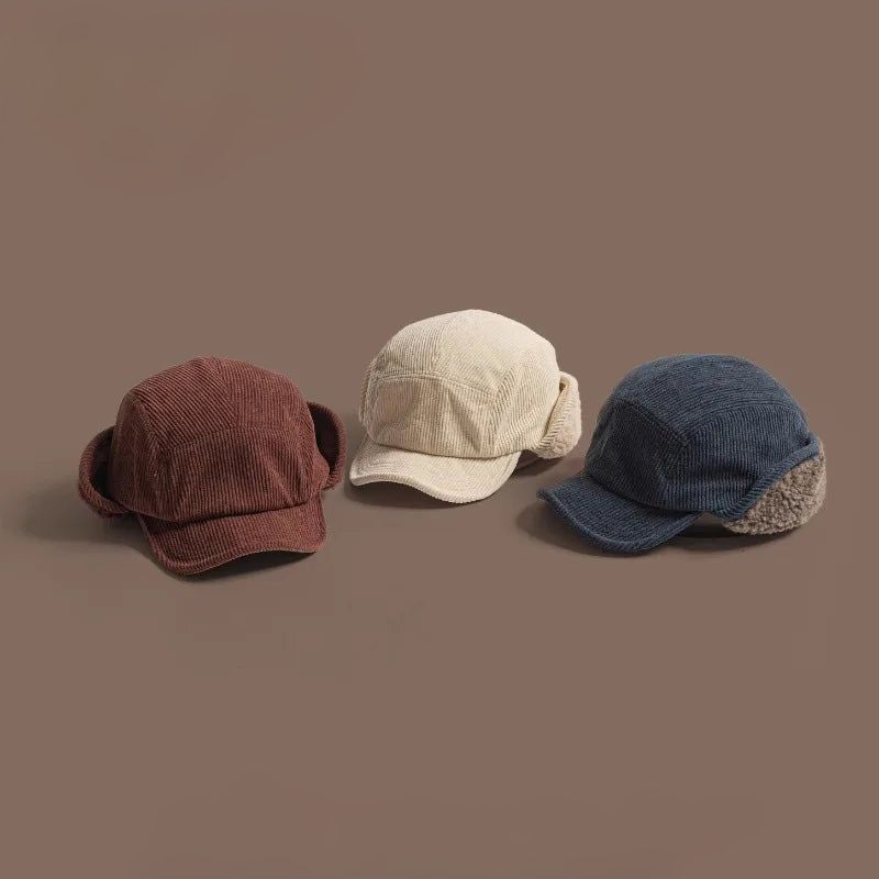Fashionable unisex earflap winter hat, a versatile & warm accessory for any winter look.
