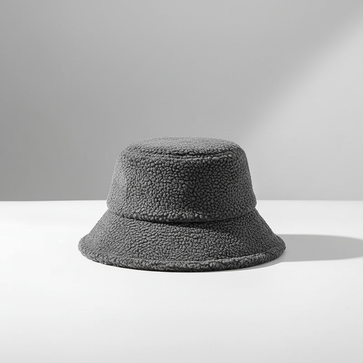 Trendy black fleece fisherman hat, a warm and stylish winter accessory for men and women