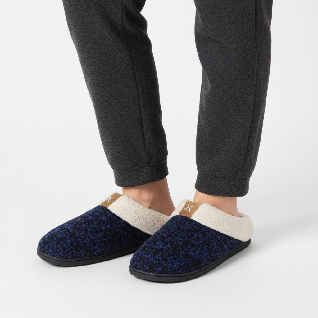 Warm indoor CloudStep memory foam slippers, designed for ultimate comfort and support