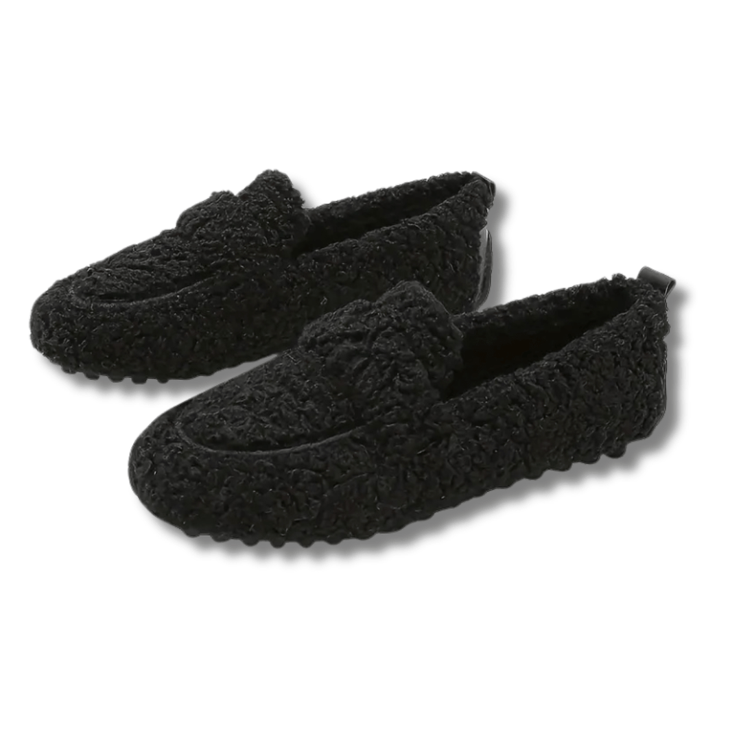 Soft women's & men's cozy slippers, perfect warm indoor footwear for winter.