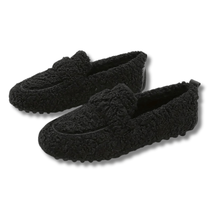 Soft women's & men's cozy slippers, perfect warm indoor footwear for winter.