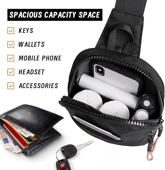 Unisex waterproof sling bag, compact size, perfect for everyday carry essentials