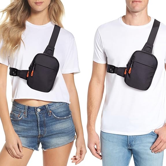 Interior view of Unisex waterproof chest mini sling bag, showing organized compartments
