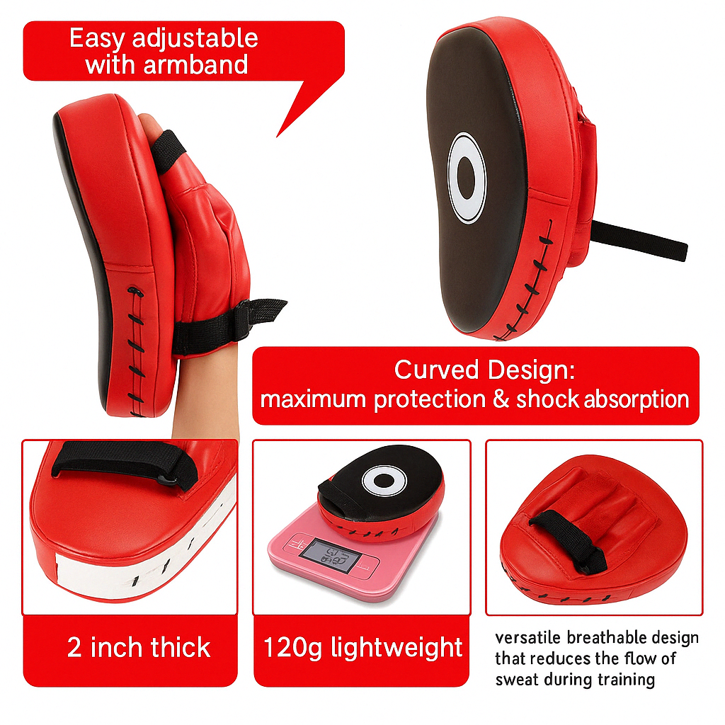 Heavy-duty curved boxing pad for martial arts training, MMA, combat sports & fitness.