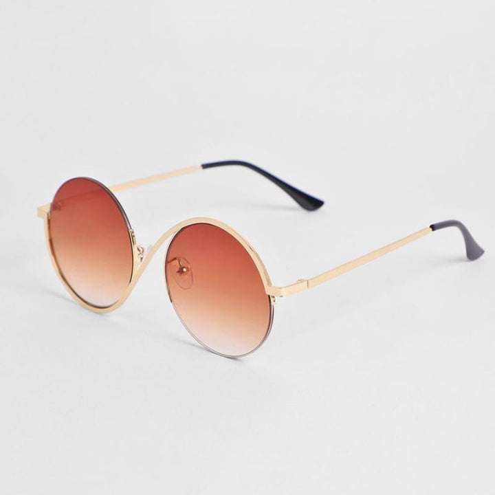 Unisex curved frame sunglasses with UV protection, a stylish and protective eyewear fashion accessory.