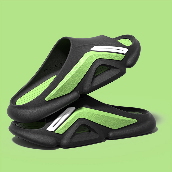 Soft EVA foam unisex slides, cushioned sandals for comfortable summer casual footwear.