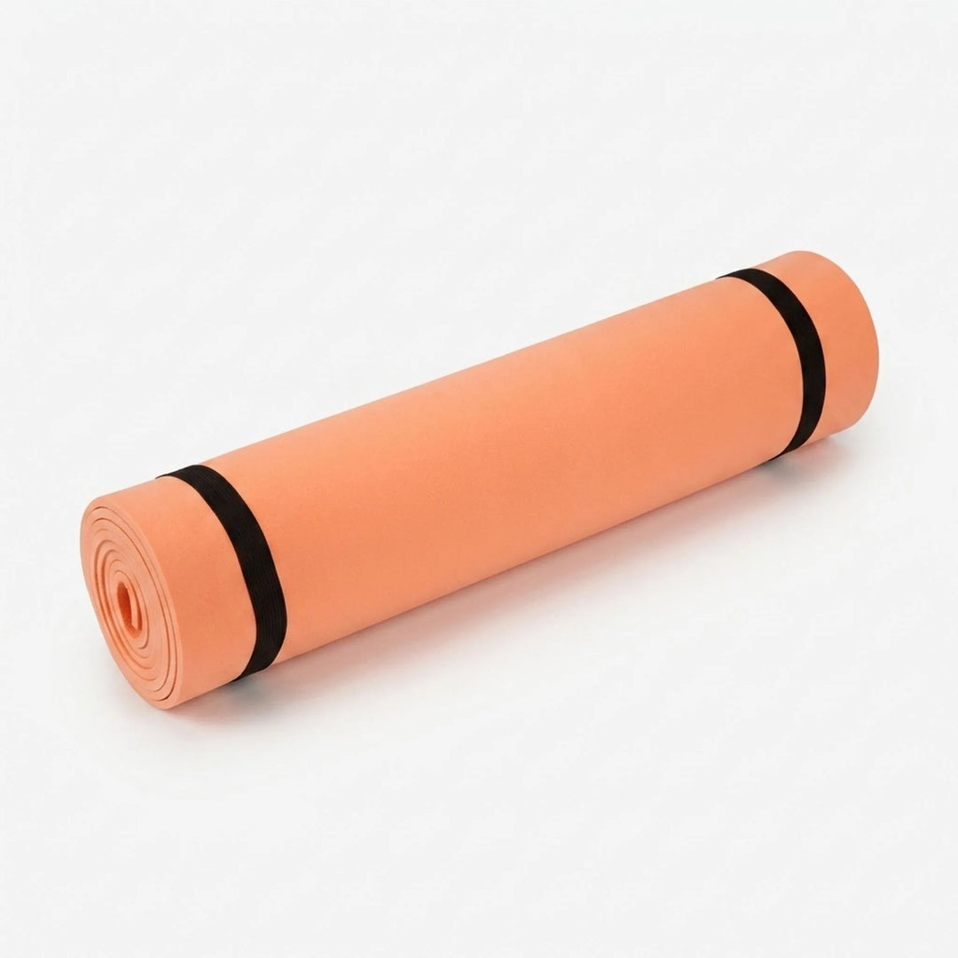 Thick cushioned yoga & workout mat, perfect for pilates, floor exercises & home gym fitness. Non-slip design.
