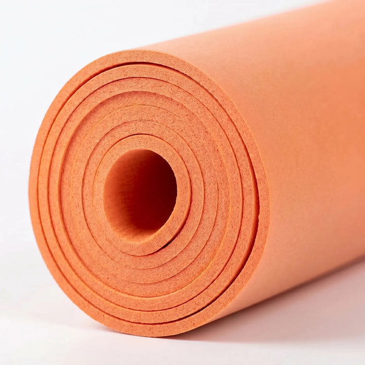 Portable non-slip EVA exercise mat for yoga, pilates & fitness. Cushioned for comfortable home gym workouts.