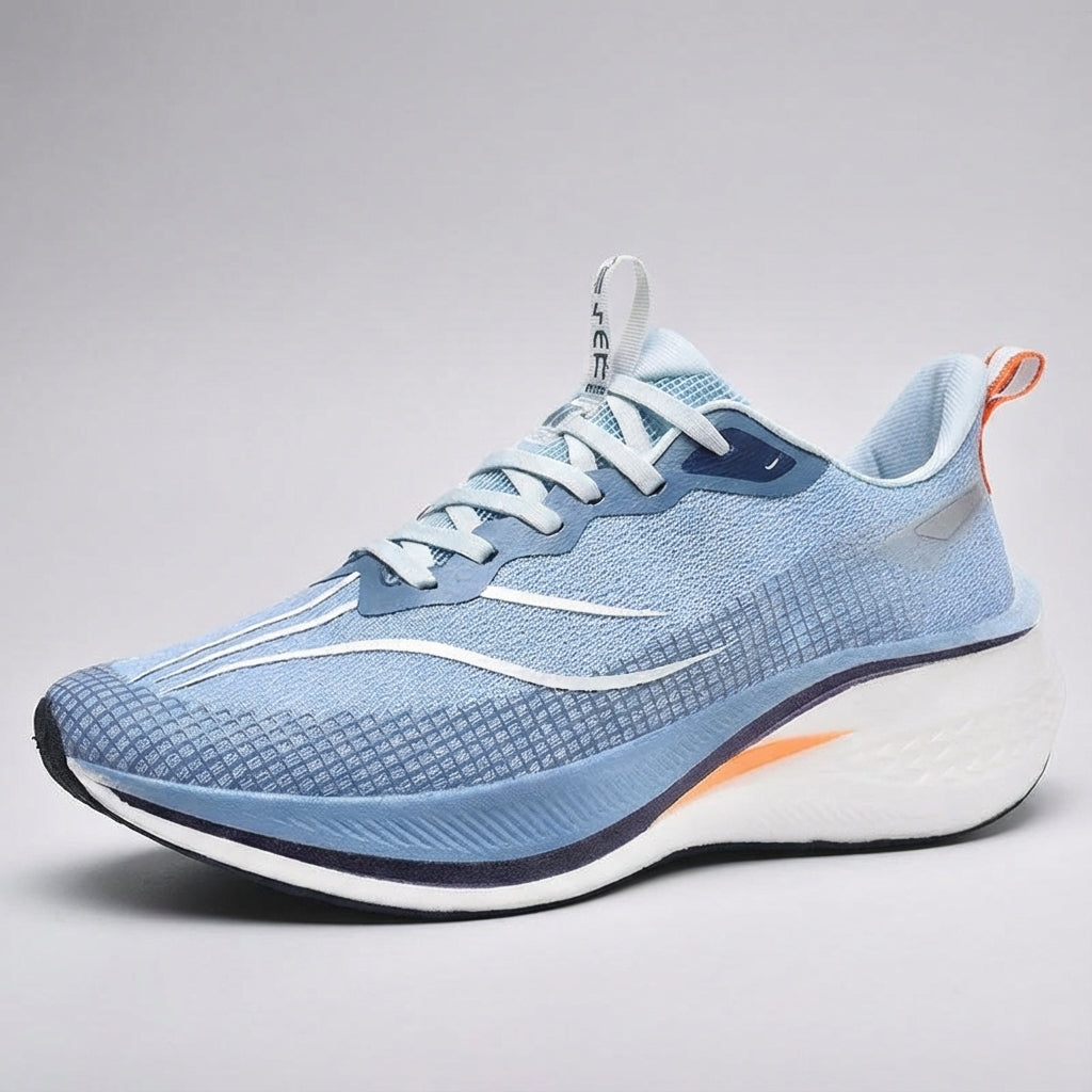 Close-up of Frances unisex cushioned running shoe sole, showing durable long distance traction.